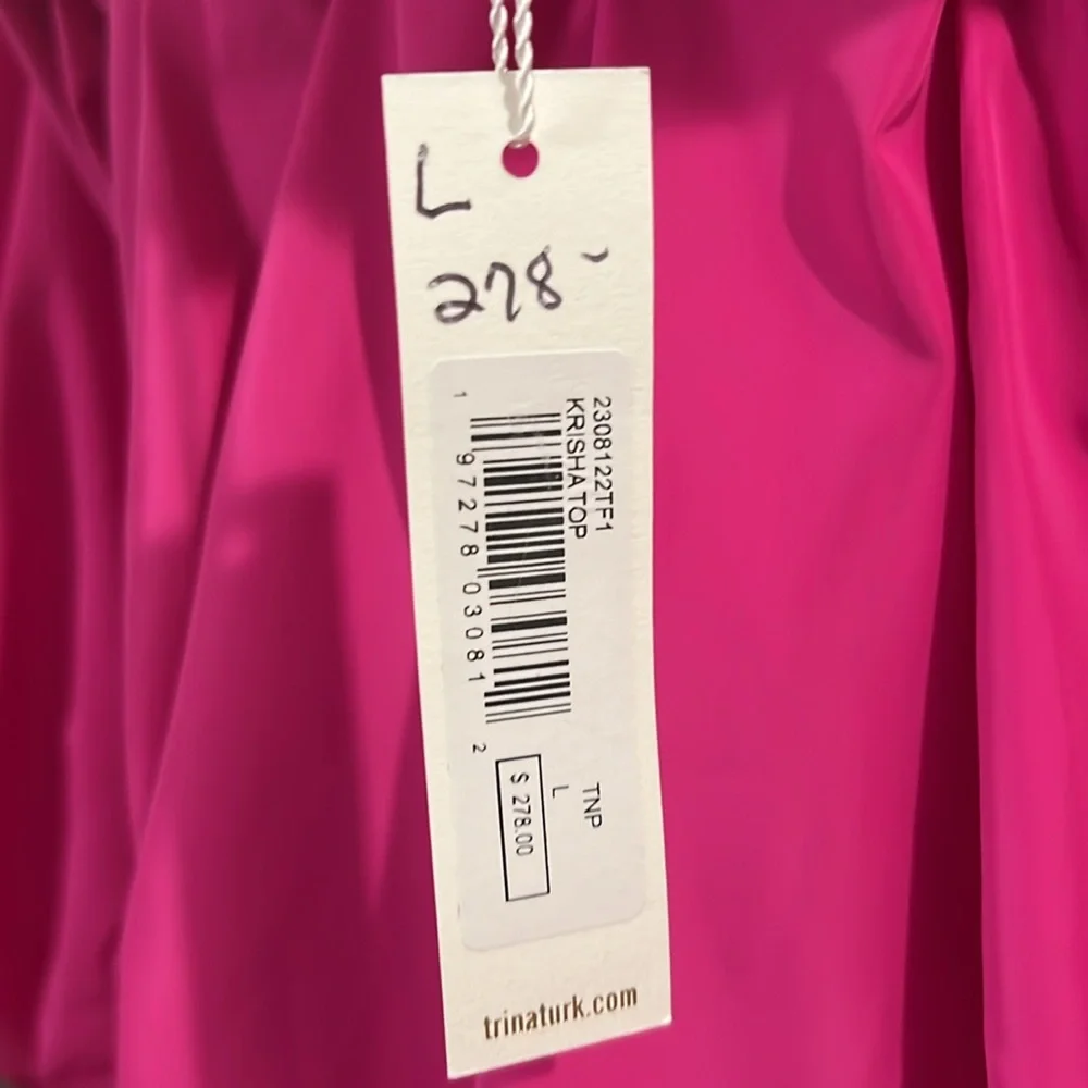 Trina Turk Hot Pink Krisha Top. NWT large. - Picture 8 of 9